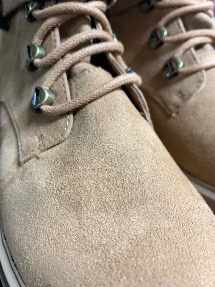 NWT SUN & STONE SHOES Shoe Size 8.5 Brown ANKLE BOOTS BUCKLE FRONT ORLENAAF FUR