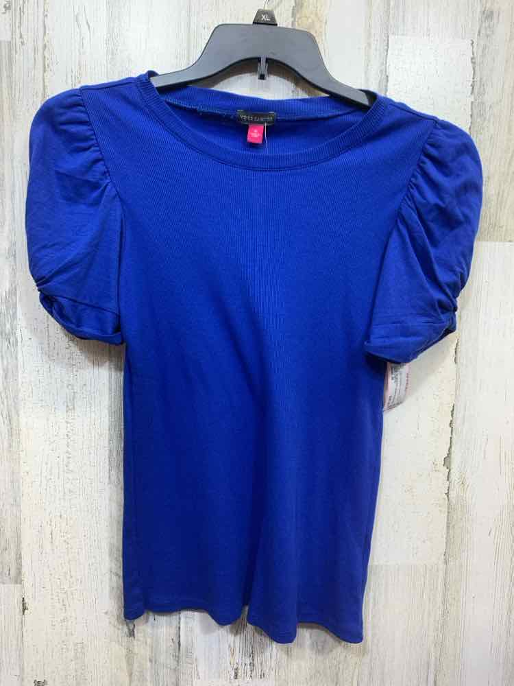 NWT VINCE CAMUTO Tops Size M Royal Blue RIBBED PUFF SLEEVES Shirt/ROYAL BLUE PUF
