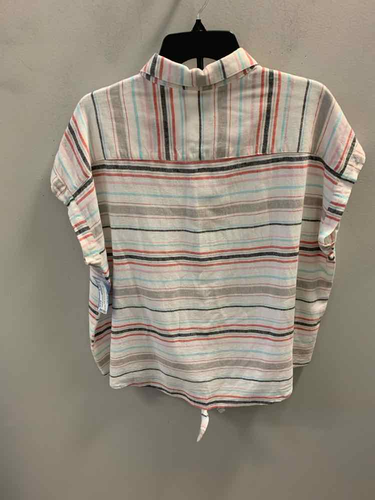 WEATHER PROOF Tops Size XL WHT/MULT-COLOR Stripe TOP