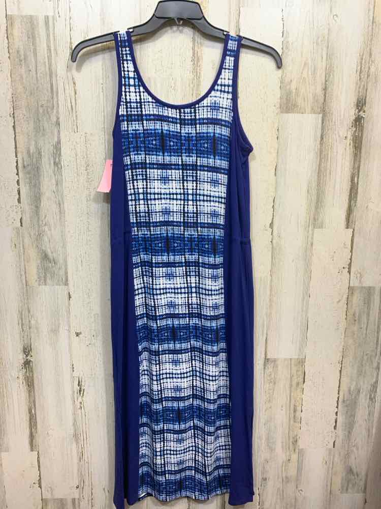 PRE-OWNED BROOKS BROTHERS Dresses and Skirts Size M BLUE/WHITE ABSTRACT Dress/BL