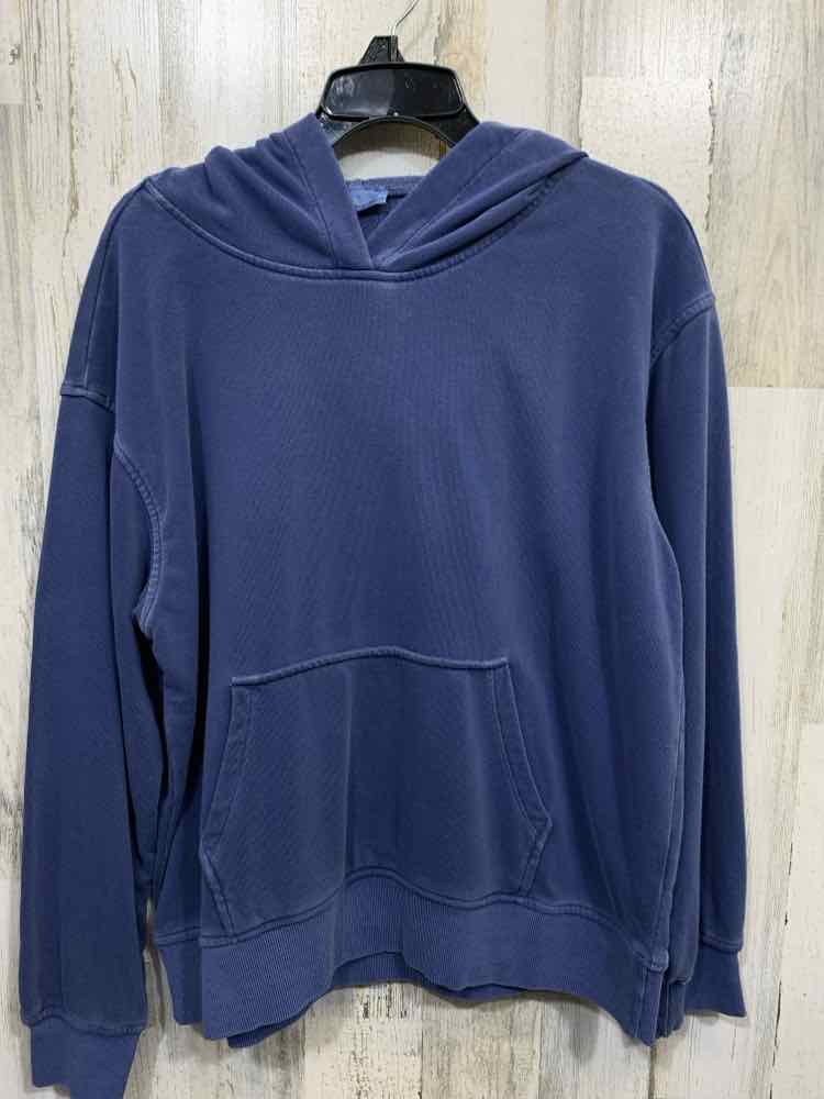 NWT ZENANA Size L Tops DUSTY BLUE LONG SLEEVES HOODED SWEATSHIRT