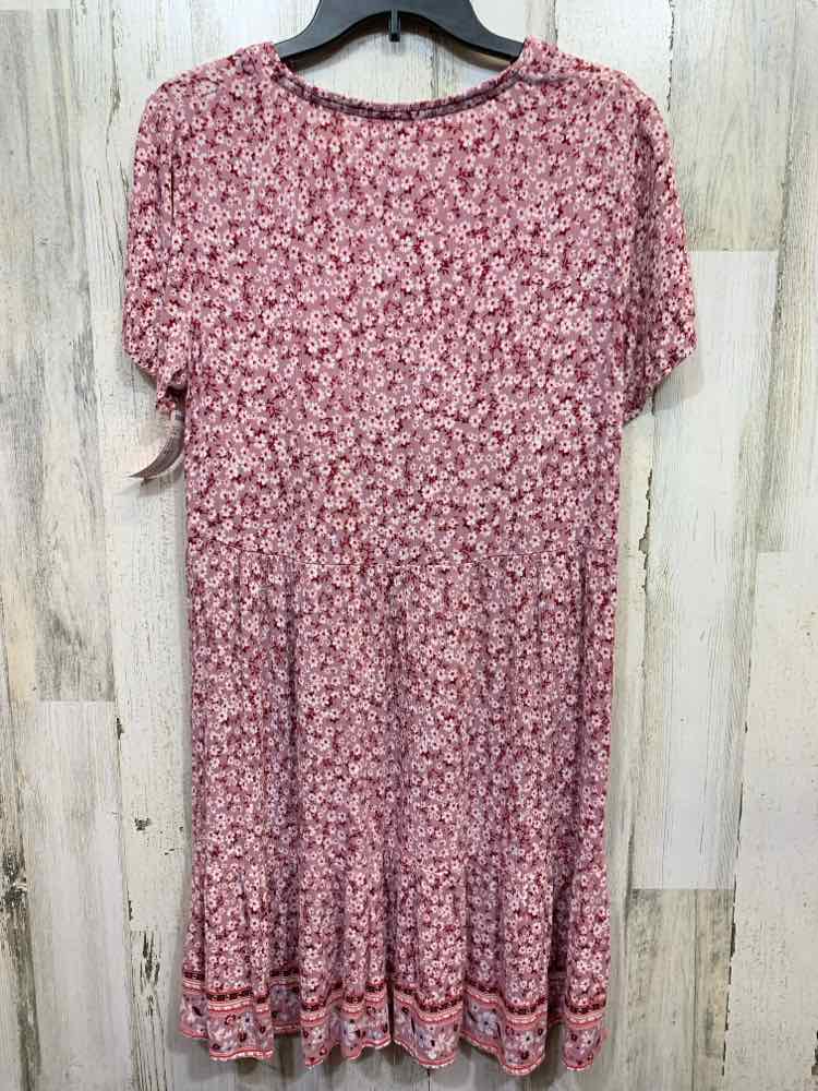 PRE-OWNED KNOX ROSE Dresses and Skirts Size M MAUVE/WHITE Floral A-LINE Dress/FL