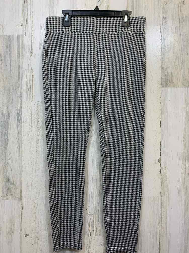 PRE-OWNED Size S ANN TAYLOR BOTTOMS BLACK/WHITE Houndstooth PANTS LEGGINGS/HOUND