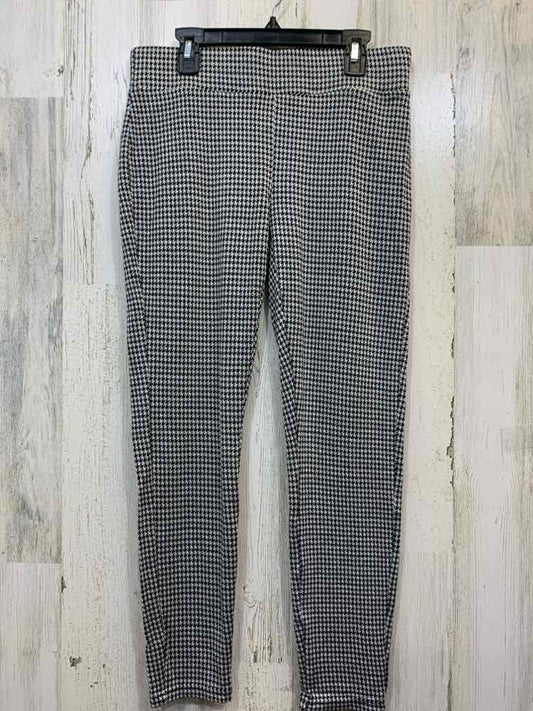 PRE-OWNED Size S ANN TAYLOR BOTTOMS BLACK/WHITE Houndstooth PANTS LEGGINGS/HOUND
