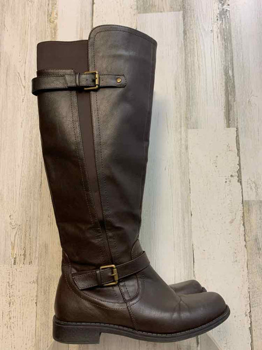 PRE-OWNED ZARINA SHOES 7 DARK BROWN Shoes/KNEE HIGH BOOTS