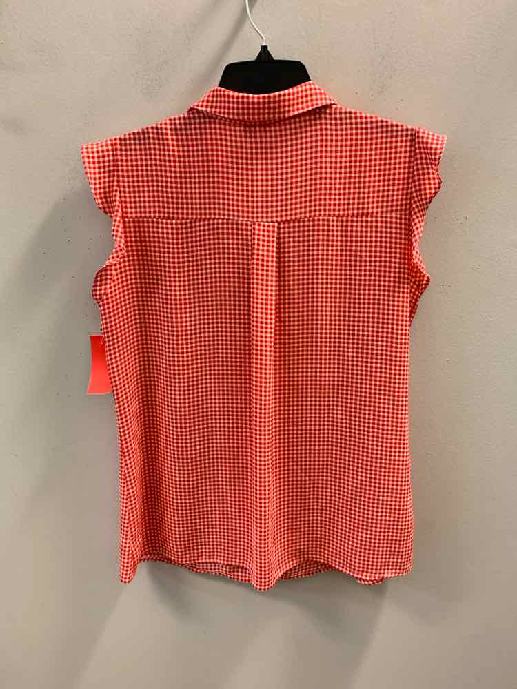 ELLE Tops Size M RED/WHT Checkered SLEEVELESS TOP