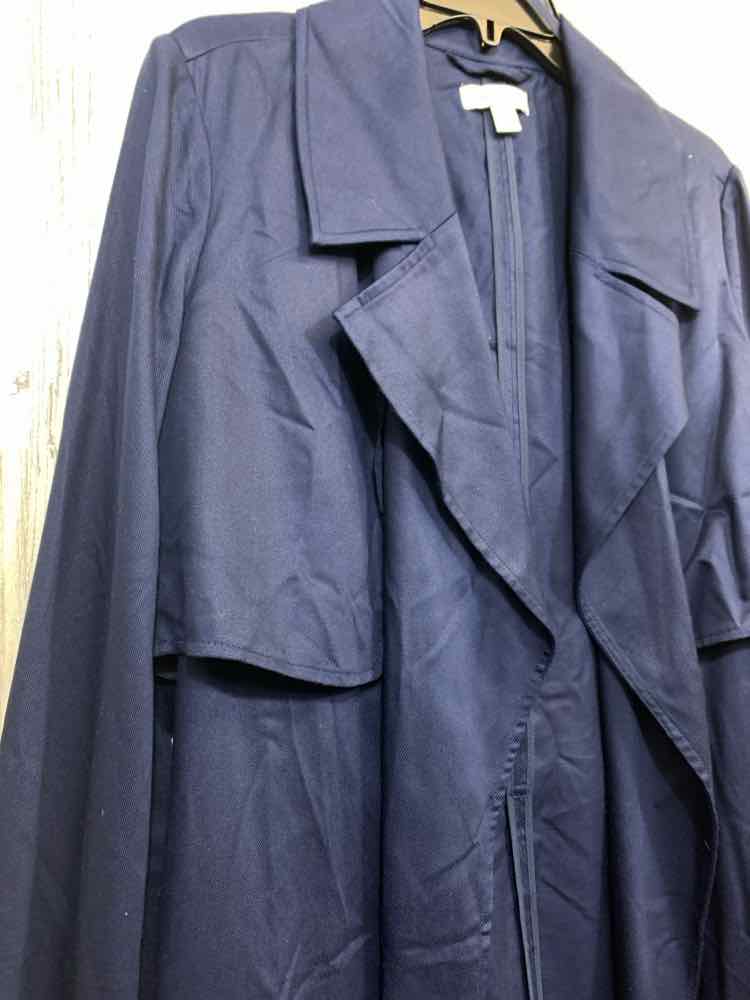 NWT ON 34TH Size M JACKETS / COATS Navy LONG SLEEVES FLAP TRENCH COAT