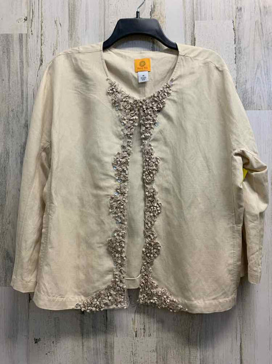PRE-OWNED RUBY RD JACKETS / COATS Size 14 Taupe SEQUINED JACKET Jacket/TAUPE JAC