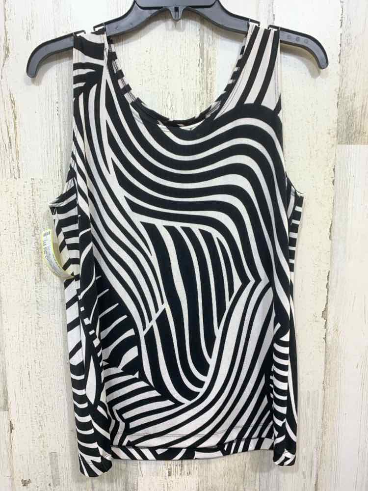 PRE-OWNED TRAVELERS BY CHICO'S/ASYMMETRIC PATCH ZEBRA PRINT SLEEVELESS TANK