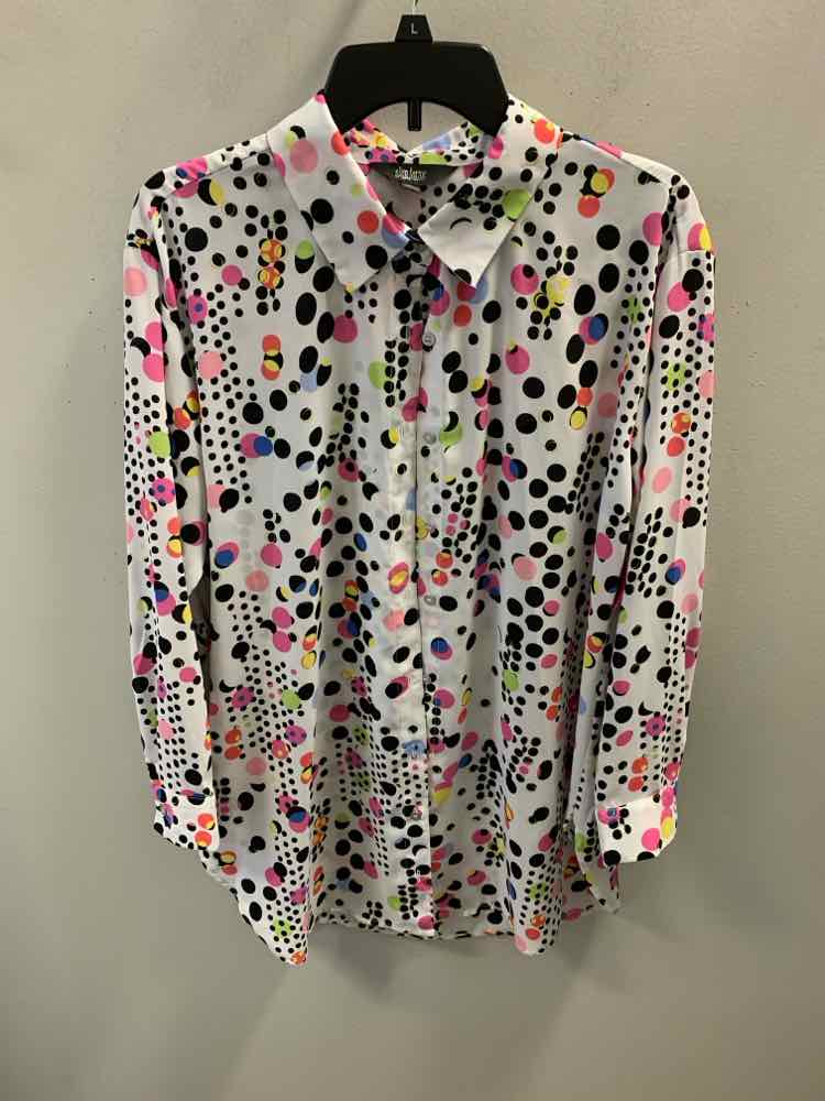 SLIM FABULOUS Tops Size M WHT/BLACK CIRCLES TOP