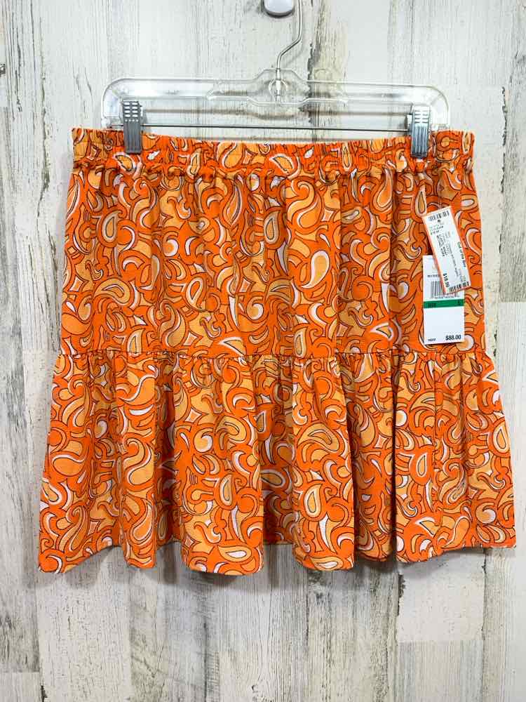 NWT MICHAEL KORS L Dresses and Skirts org/wht Paisley TIERED Mini