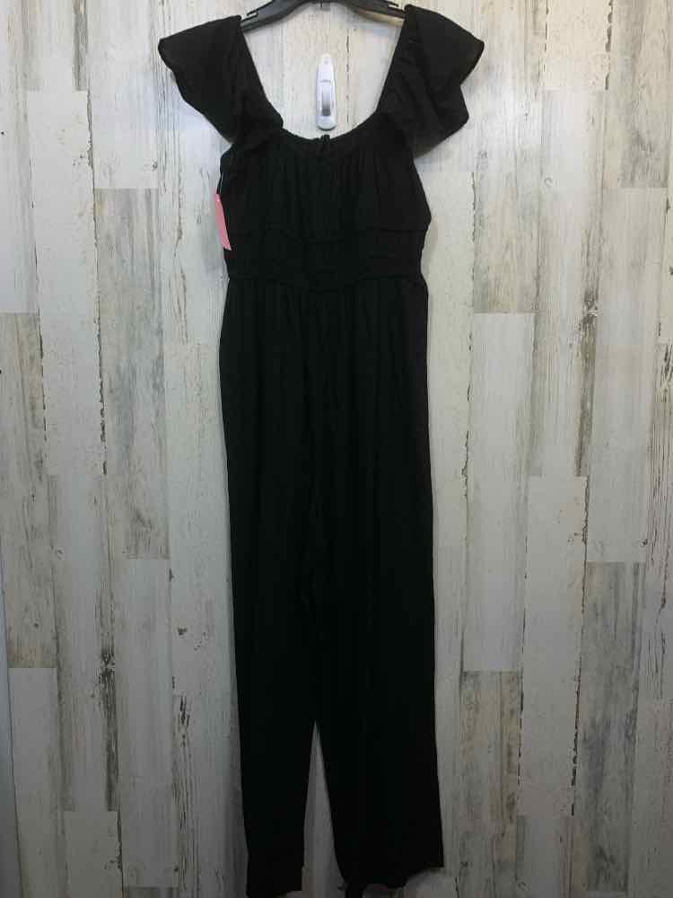 NWT Size 1X AND NOW THIS PLUS SIZES Black SWISS DOT SLEEVELESS/RUFFLE STR JUMPER