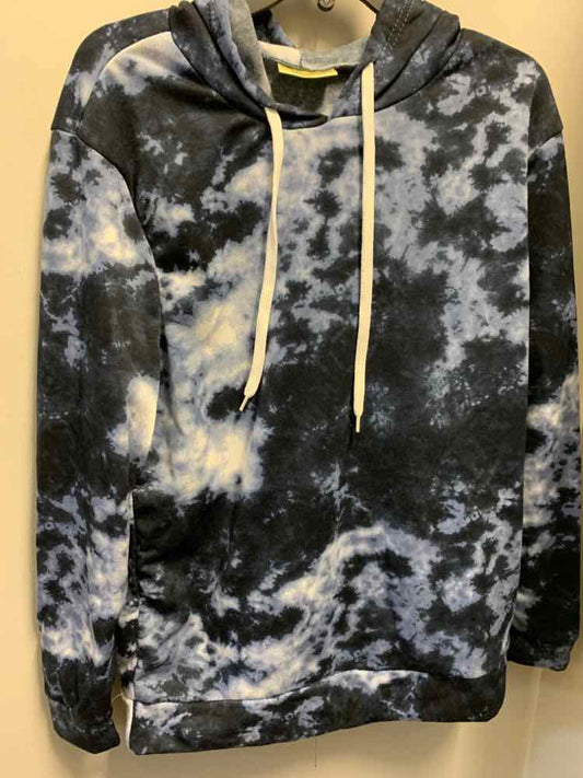 NWT BOBBY & BROOKS Tops Size XL BLK/BLU/WHT PAINT SPLASH HOODIE TOP