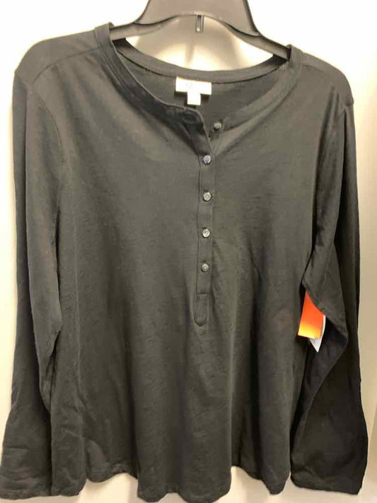 NWT STYLE & CO PLUS SIZES Size 1X Black LONG SLEEVES TOP