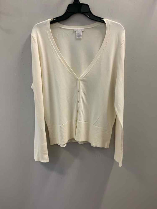 WORTHINGTON Tops Size L Ivory LONG SLEEVES Cardigan