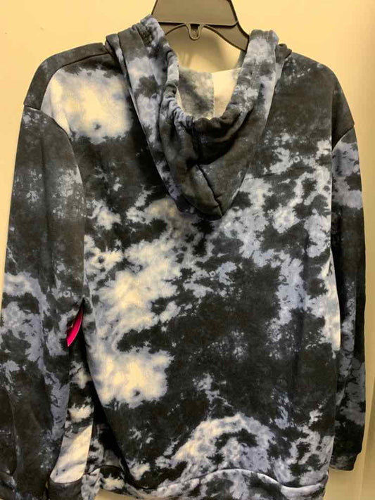 NWT BOBBY & BROOKS Tops Size XL BLK/BLU/WHT PAINT SPLASH HOODIE TOP