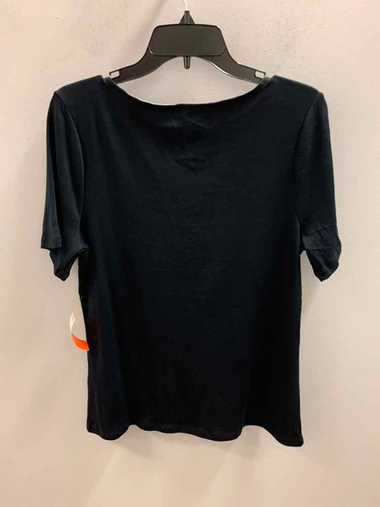 NWT CHARTER CLUB Tops Size L Black SHORT SLEEVES TOP