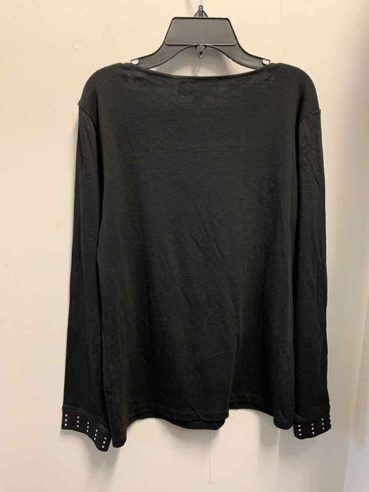 NWT KAREN SCOTT Tops Size M Black LONG SLEEVES TOP