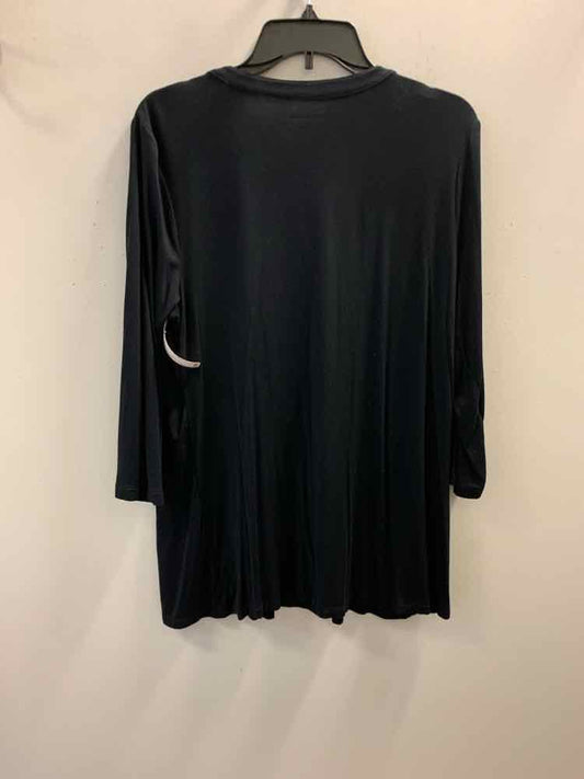 CRAFT & BARROW Tops Size L Black 3/4 SLEEVE TOP