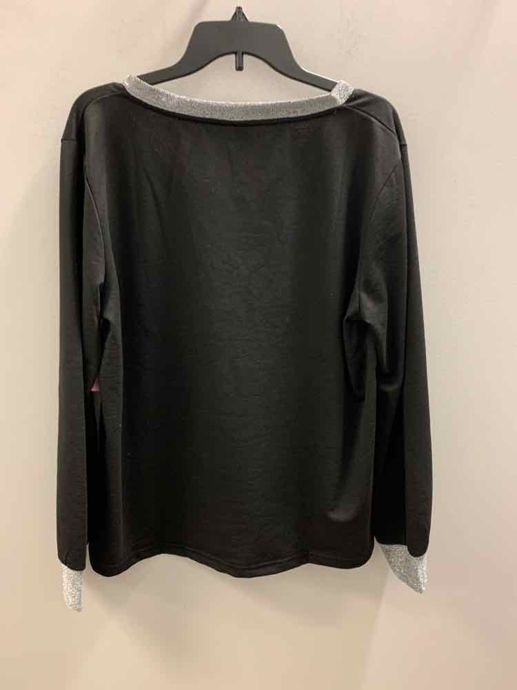 Size XXL EXCLUSIVE BLK/SILVER LONG SLEEVES TOP