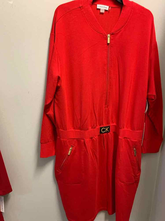 NWT CALVIN KLEIN PLUS SIZES Size 1X Red Dress