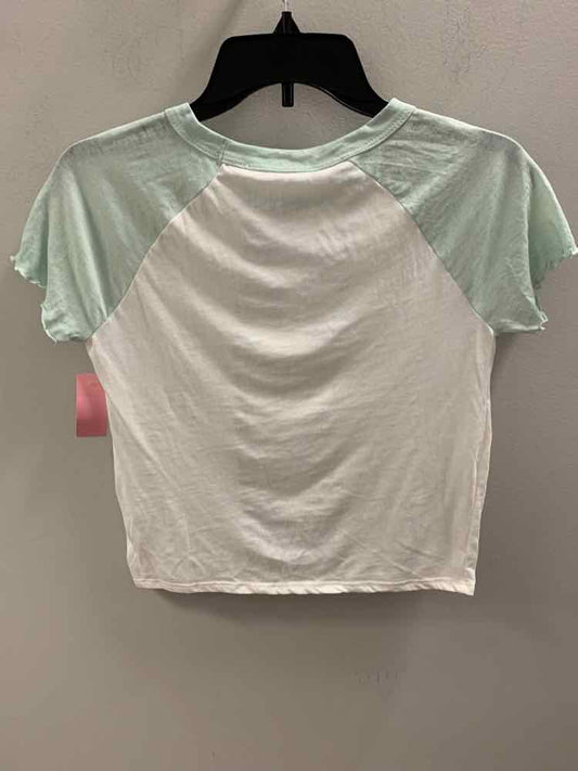 Size M HIPPIE ROSE WHT/MINT SHORT SLEEVES TOP