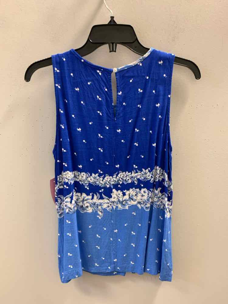 LOFT Tops Size M BLUE/ROYAL BLUE Floral SLEEVELESS TOP