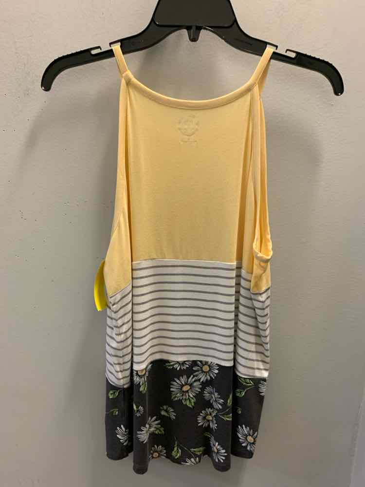 PRE-OWNED 24/7 MAURICES Tops Size M MUST/GRY/WHT/GRN SPAGHETTI STRAP TOP