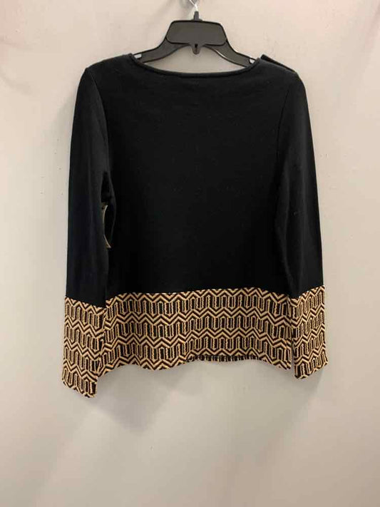 CHICO'S NWT Tops Size 0 BLK/BGE TRIBAL LONG SLEEVES TOP