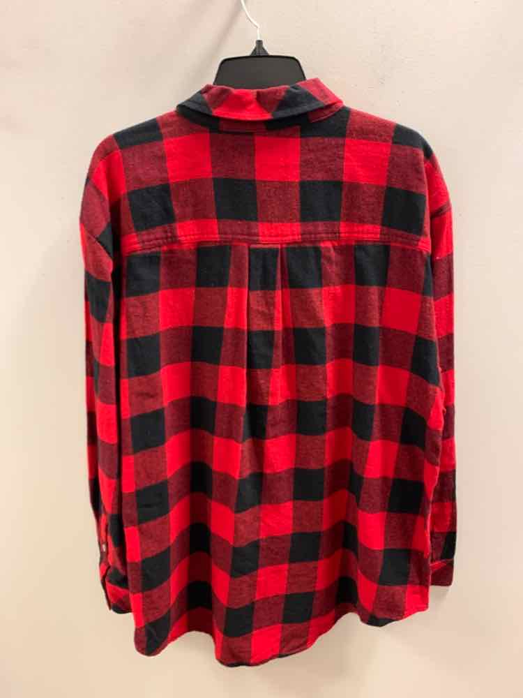 NWT STYLE & CO Tops Size XXL RED/BLK Plaid LONG SLEEVES Flannel TOP