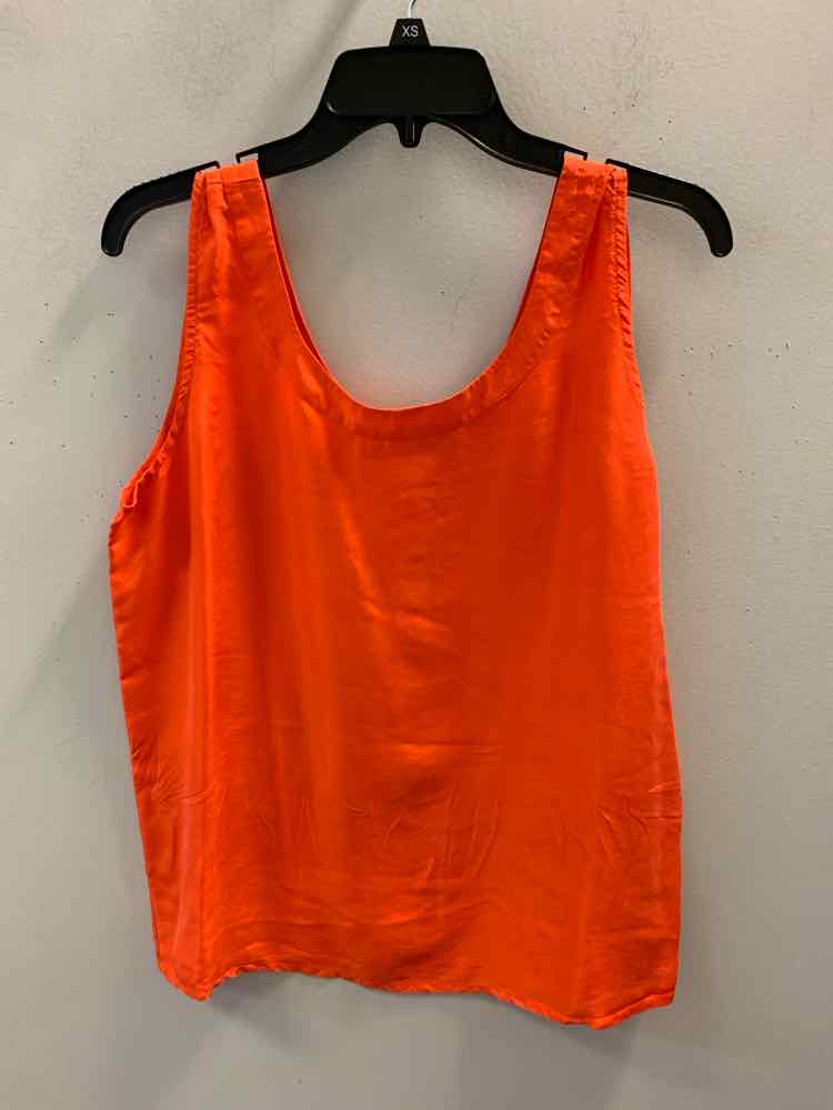 PRE-OWNED PAT ARGENTI Tops Size M Orange Silk SLEEVELESS TOP