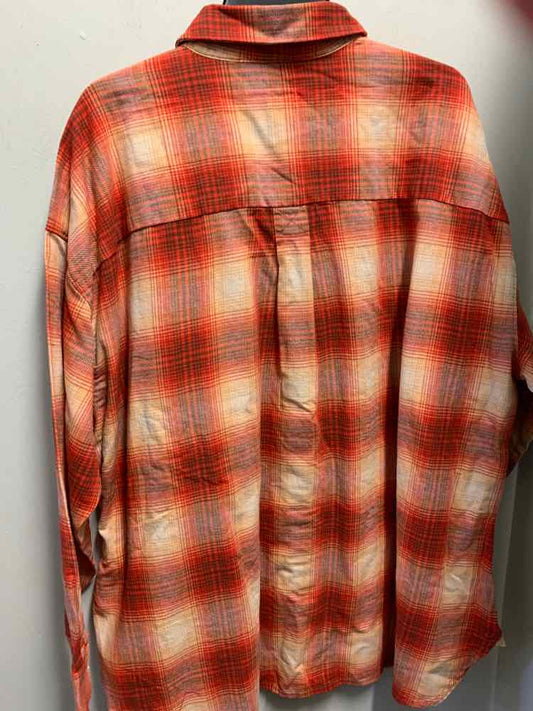 NWT LEVI'S PLUS SIZES Size 3X RED/GRY/TAN/WHT Flannel Checkered Shirt