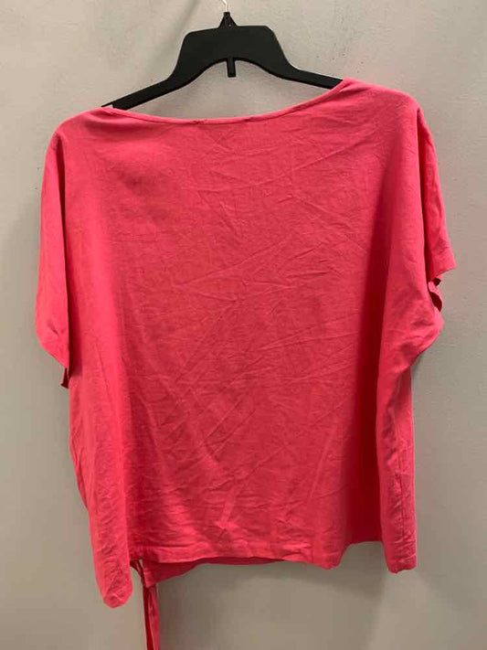 NWT MICHAEL KORS PLUS SIZES Size 1X HOT PINK SHORT SLEEVES TOP