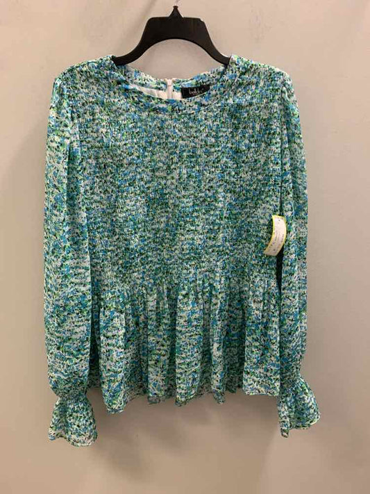 Size XL BELLDINI GRY/BLU/WHT Floral LONG SLEEVES TOP
