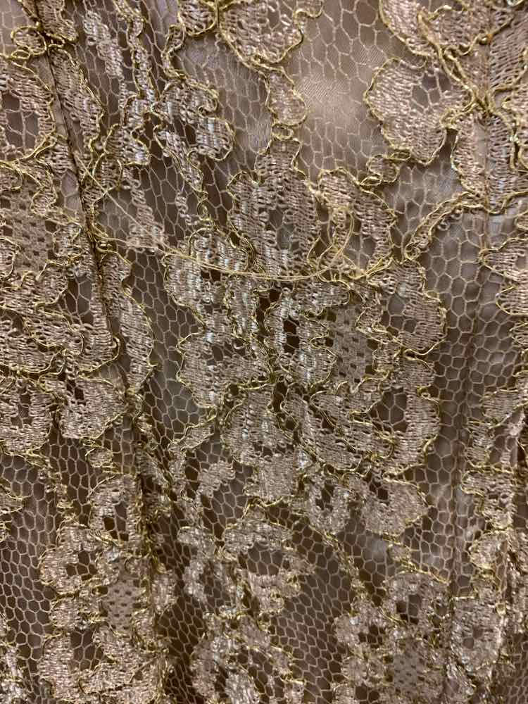 JESSICA MCLINTOCK Dresses and Skirts Size 9/10 Gold Lace SPAGHETTI STRAP Dress
