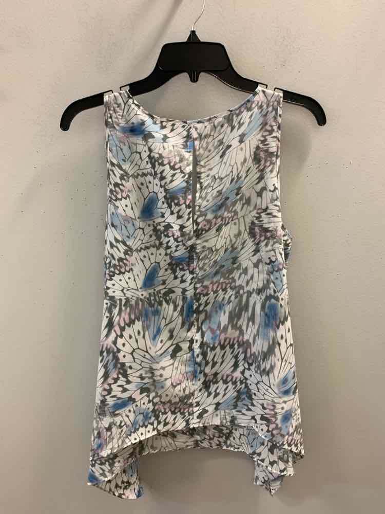 DKNY Tops Size M WHT/GRAY/BLU/LAV BUTTERFLY SLEEVELESS TOP